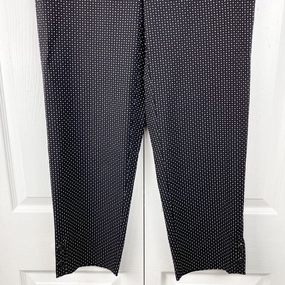 Square Black and White Hook & Bar Polka Dot Ankle Pant Size 14 Career Work - Picture 5 of 10